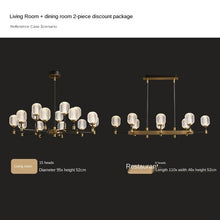 Load image into Gallery viewer, All-Copper Light Luxury Living Room Chandelier Post-Modern Simple Elegant Home Dining-Room Lamp High-End Nordic Lamps
