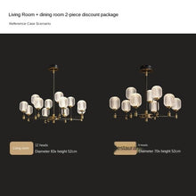 Load image into Gallery viewer, All-Copper Light Luxury Living Room Chandelier Post-Modern Simple Elegant Home Dining-Room Lamp High-End Nordic Lamps
