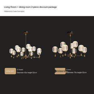 All-Copper Light Luxury Living Room Chandelier Post-Modern Simple Elegant Home Dining-Room Lamp High-End Nordic Lamps