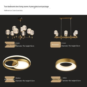 All-Copper Light Luxury Living Room Chandelier Post-Modern Simple Elegant Home Dining-Room Lamp High-End Nordic Lamps