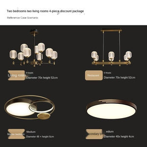All-Copper Light Luxury Living Room Chandelier Post-Modern Simple Elegant Home Dining-Room Lamp High-End Nordic Lamps