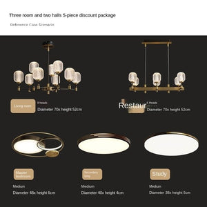 All-Copper Light Luxury Living Room Chandelier Post-Modern Simple Elegant Home Dining-Room Lamp High-End Nordic Lamps