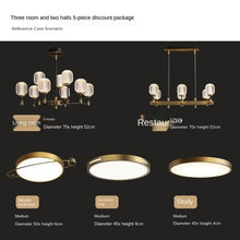 Load image into Gallery viewer, All-Copper Light Luxury Living Room Chandelier Post-Modern Simple Elegant Home Dining-Room Lamp High-End Nordic Lamps
