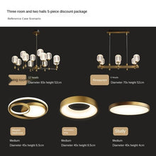 Load image into Gallery viewer, All-Copper Light Luxury Living Room Chandelier Post-Modern Simple Elegant Home Dining-Room Lamp High-End Nordic Lamps

