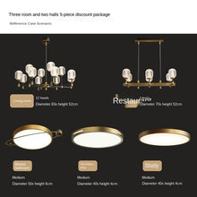 Load image into Gallery viewer, All-Copper Light Luxury Living Room Chandelier Post-Modern Simple Elegant Home Dining-Room Lamp High-End Nordic Lamps
