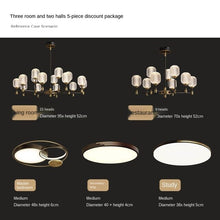 Load image into Gallery viewer, All-Copper Light Luxury Living Room Chandelier Post-Modern Simple Elegant Home Dining-Room Lamp High-End Nordic Lamps

