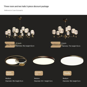 All-Copper Light Luxury Living Room Chandelier Post-Modern Simple Elegant Home Dining-Room Lamp High-End Nordic Lamps