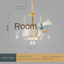 Load image into Gallery viewer, Style Living Room Chandelier Blue Ceramic Crystal Lamp Living Room Villa Chandelier Light Luxury Elegant Hotel Restaurant
