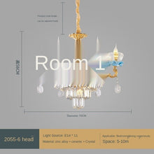 Load image into Gallery viewer, Style Living Room Chandelier Blue Ceramic Crystal Lamp Living Room Villa Chandelier Light Luxury Elegant Hotel Restaurant
