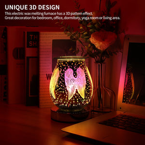 3D glass aromatherapy lamp night light, glass aromatherapy lamp, wax melting lamp, elegant aromatherapy lamp