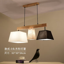 Load image into Gallery viewer, Modern Elegant Fabric Pendant Lights Lampadario Lampshades Bar Lamps Wood Kitchen Lighting Hanging Lamp For Dining Room 081
