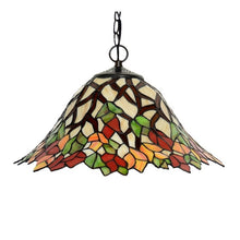 Load image into Gallery viewer, Luxury Elegant Art Deco Rural Plant Flower Stained Glass Large Bedroom Pendant Down Light Vintage Kitchen Living Room Hang Lamp
