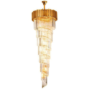 Modern Led Big Globe Gold Elegant Large Pendant Lamp Spiral Luxury K9 Crystal Staircase Chandelier Lighting For high ceilings
