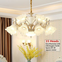 Load image into Gallery viewer, Modern European Fancy LED Alloy droplight Lamp Restaurant Light Fashion Elegant Hotel Hall LED Glass lampshade Pendant Light
