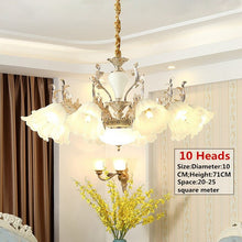 Load image into Gallery viewer, Modern European Fancy LED Alloy droplight Lamp Restaurant Light Fashion Elegant Hotel Hall LED Glass lampshade Pendant Light
