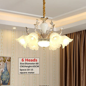 Modern European Fancy LED Alloy droplight Lamp Restaurant Light Fashion Elegant Hotel Hall LED Glass lampshade Pendant Light