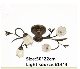 New American style simple and elegant room hall living room bedroom study room artistic flower and iron ceiling lamp