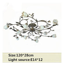 Load image into Gallery viewer, New American style simple and elegant room hall living room bedroom study room artistic flower and iron ceiling lamp
