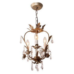 American Elegant Crystal Chandelier E14 Modern Hanging Light 3 Lamp Suspension Fixture Lighting For Living Room Bedroom PL595