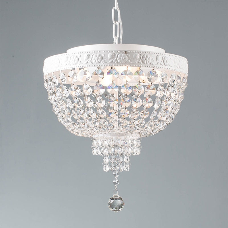 Modern Elegant Crystal Pendant Lamp Nordic Creative Suspension Light For Living Room Dining Room E14 Bulb Lighting Fixture PL648