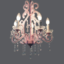Load image into Gallery viewer, E14 Bulb Elegant Crystal Chandeliers White Pink Modern Metal Hanging Light Lamp Living Room Girl&#39;s Bedroom Lighting Fixture P654
