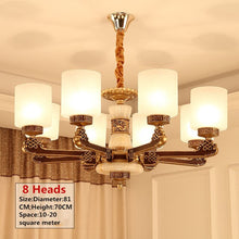 Load image into Gallery viewer, New Chinese Classical Antique Copper LED Chandelier Lliving Room Dining Room LED lamp Indoor Elegant Hotel Room Hanging Lamps
