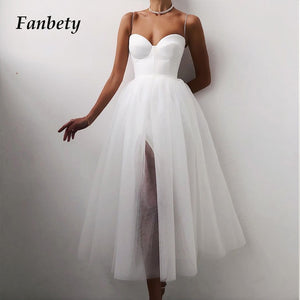 Summer Sexy Halter Off Shoulder Party Dress Women Elegant Spaghetti Strap Spliced Mesh Dresses Ladies Ballet Clothing Vestidos