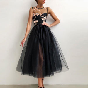 Summer Sexy Halter Off Shoulder Party Dress Women Elegant Spaghetti Strap Spliced Mesh Dresses Ladies Ballet Clothing Vestidos