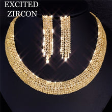 Load image into Gallery viewer, Women&#39;s Exquisite Jewelry Se. Jewelry Zircon Rhinestone Stud Earrings and Necklace Gift
