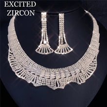 Load image into Gallery viewer, Women&#39;s Exquisite Jewelry Se. Jewelry Zircon Rhinestone Stud Earrings and Necklace Gift
