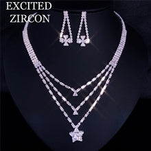 Load image into Gallery viewer, Women&#39;s Exquisite Jewelry Se. Jewelry Zircon Rhinestone Stud Earrings and Necklace Gift
