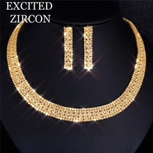 Load image into Gallery viewer, Women&#39;s Exquisite Jewelry Se. Jewelry Zircon Rhinestone Stud Earrings and Necklace Gift
