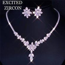 Load image into Gallery viewer, Women&#39;s Exquisite Jewelry Se. Jewelry Zircon Rhinestone Stud Earrings and Necklace Gift
