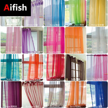 Load image into Gallery viewer, Aifish European American Style Tulle Curtains For Living Room Window Screening Solid Door Curtains Drape Panel Sheers Cortinas 2
