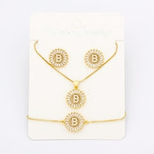 Load image into Gallery viewer, Hot Sale 26 Letters Jewelry Sets Necklace+Earrings+Bracelet For Women Initial Alphabet Charm Copper Zircon Party Wedding Gift
