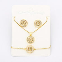 Load image into Gallery viewer, Hot Sale 26 Letters Jewelry Sets Necklace+Earrings+Bracelet For Women Initial Alphabet Charm Copper Zircon Party Wedding Gift
