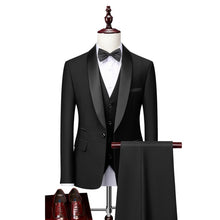 Load image into Gallery viewer, Men Skinny 3 Pieces Set Formal Slim Fit Tuxedo Prom Suit / Male Groom Wedding Blazers High Quality Dress Jacket Coat Pants Vest
