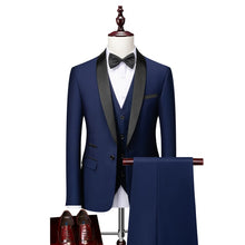 Load image into Gallery viewer, Men Skinny 3 Pieces Set Formal Slim Fit Tuxedo Prom Suit / Male Groom Wedding Blazers High Quality Dress Jacket Coat Pants Vest
