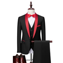 Load image into Gallery viewer, Men Skinny 3 Pieces Set Formal Slim Fit Tuxedo Prom Suit / Male Groom Wedding Blazers High Quality Dress Jacket Coat Pants Vest
