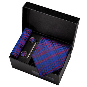 Gold Men Tie Paisley Silk Tie Pocket Square Gift Box Set Barry.Wang Luxury Designer Neck Tie For Men Male Gravat BB-5150