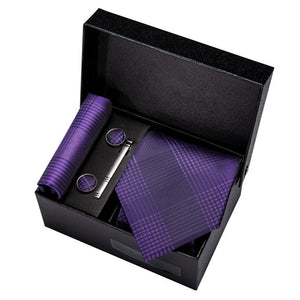 Gold Men Tie Paisley Silk Tie Pocket Square Gift Box Set Barry.Wang Luxury Designer Neck Tie For Men Male Gravat BB-5150