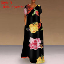 Load image into Gallery viewer, Long Printed Maxi Dress 2021 Casual Women&#39;s Summer Sundress VONDA Bohemian Female Printed Robe Short Sleeve Vestidos
