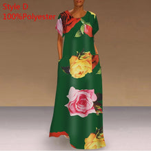 Load image into Gallery viewer, Long Printed Maxi Dress 2021 Casual Women&#39;s Summer Sundress VONDA Bohemian Female Printed Robe Short Sleeve Vestidos
