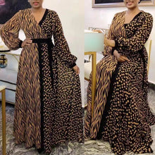 Load image into Gallery viewer, MD Plus Size Women African Print Dashiki Dresses Long Sleeve Party Gowns Kaftan 2021 Summer Ladies Clothing Boho Boubou Robe

