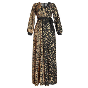 MD Plus Size Women African Print Dashiki Dresses Long Sleeve Party Gowns Kaftan 2021 Summer Ladies Clothing Boho Boubou Robe