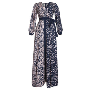 MD Plus Size Women African Print Dashiki Dresses Long Sleeve Party Gowns Kaftan 2021 Summer Ladies Clothing Boho Boubou Robe