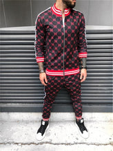 Load image into Gallery viewer, 2021 New gyms Men&#39;s Sets 2 Pieces Sets Tracksuit Men&#39;s Jackets+Pants suit Sportwear Gentlemen Plaid Mens Sports Suit men Clothes
