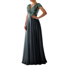 Load image into Gallery viewer, Temperament Deep Purple Waist Bandage Formal Dress V-neck Party Night Sexy Elegant Sequin Dress Plus Size Bridesmaid Dress
