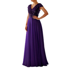 Load image into Gallery viewer, Temperament Deep Purple Waist Bandage Formal Dress V-neck Party Night Sexy Elegant Sequin Dress Plus Size Bridesmaid Dress
