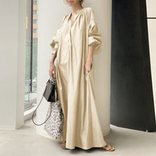 Load image into Gallery viewer, Elegant Solid Shirt Dress Women&#39;s Spring Sundress 2021 ZANZEA Casual Lantern Sleeve Maxi Vestidos Female V Neck Robe
